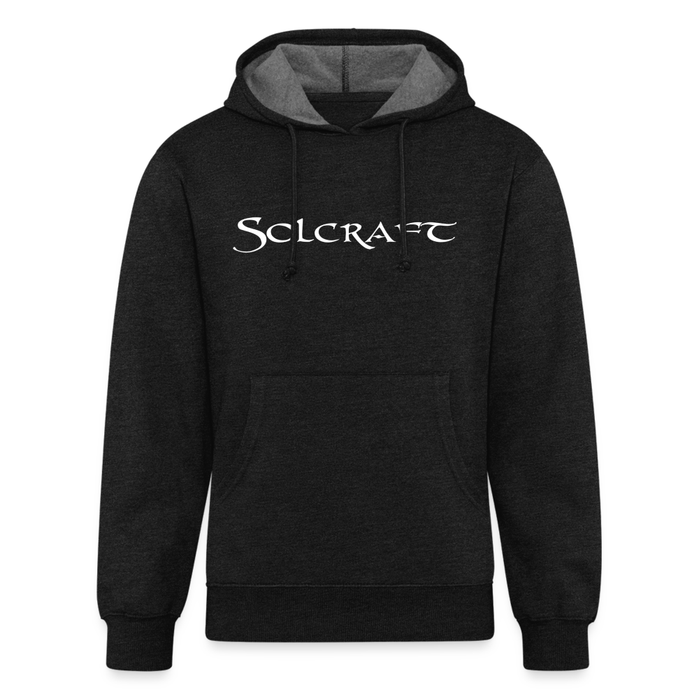 Solcraft Unisex Organic Hoodie - White Logo - charcoal grey